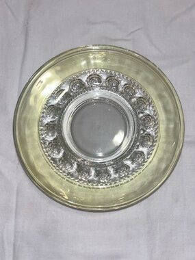 4 Tiffin-Franciscan King’s Crown Amber Flashed Luncheon Plates 8.25” VTG